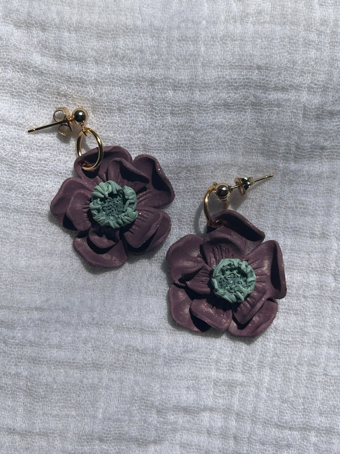 Hellebore Floral Dangle Earrings