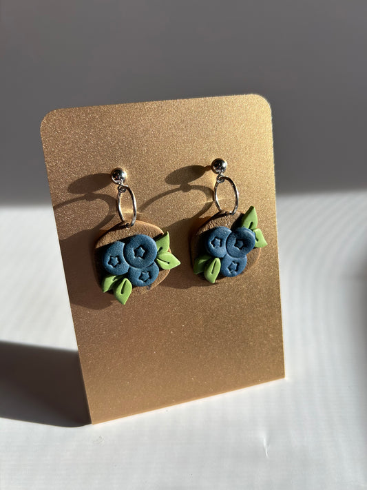 Blueberry Polymer Clay Earrings