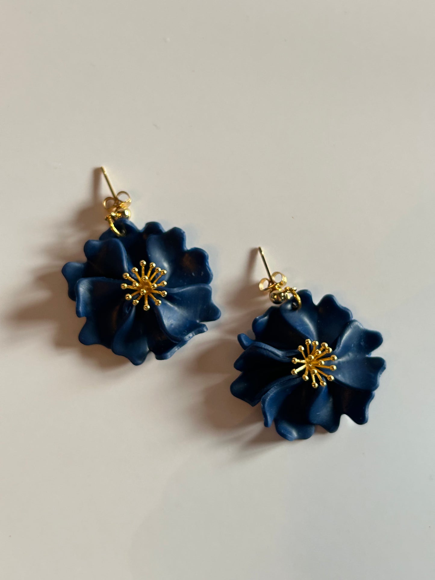 Midnight Blue Floral Earrings