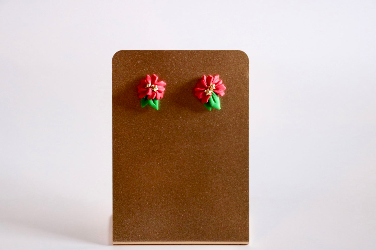 Pointsettia Stud Polymer Clay Earrings